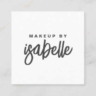 Modern Minimalistisk makeup-konstnärligt skript Fyrkantigt Visitkort