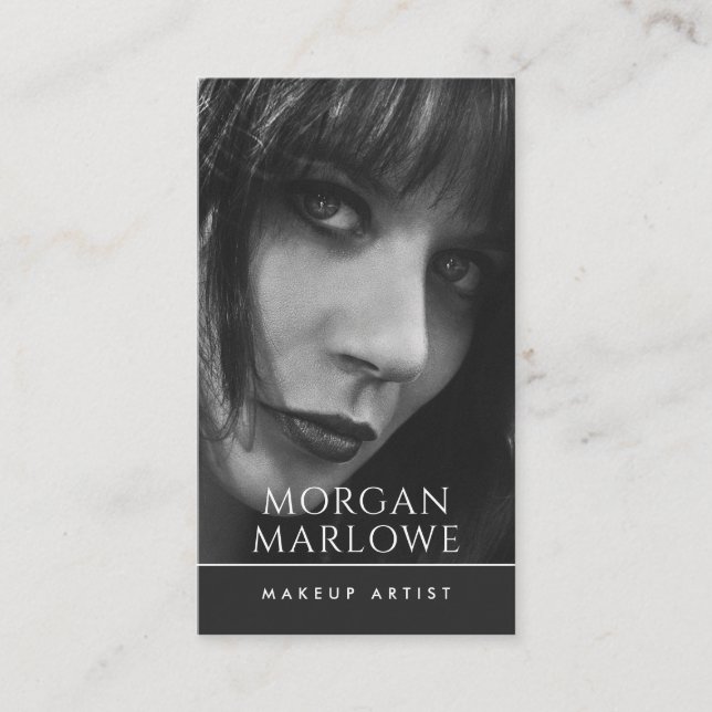 Modern minimalistisk makeup-konstnärsfoto visitkort (Framsida)