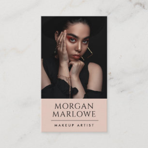 Modern minimalistisk makeup-konstnärsfoto visitkort