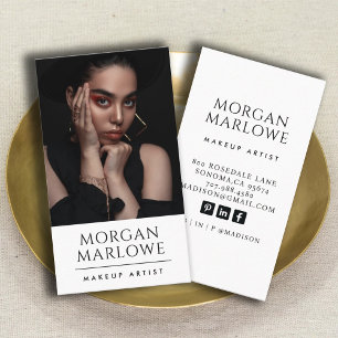 Modern minimalistisk makeup-konstnärsfoto visitkort