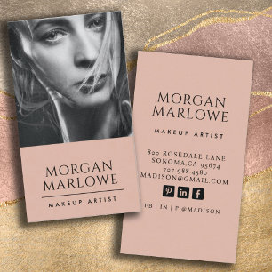 Modern minimalistisk makeup-konstnärsfoto visitkort