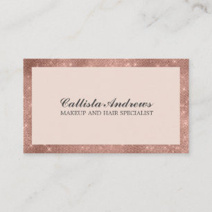 Modern minimalistisk makeup Ro Guld Glitter Visitkort