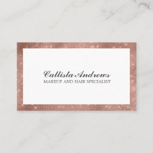 Modern minimalistisk makeup Ro Guld Glitter Visitkort