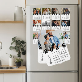 Modern minimalistisk målkalender i december 2026 magnet