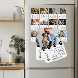 Modern minimalistisk målkalender i december 2026 magnet