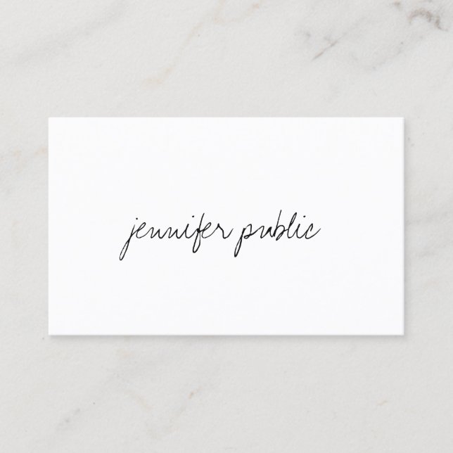 Modern minimalistisk mall för Elegant handskript Visitkort (Framsida)