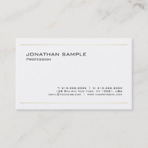 Modern minimalistisk mall för Elegant White Guld Visitkort