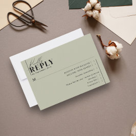 Modern minimalistisk måltid för Grönten Bröllop OSA Kort