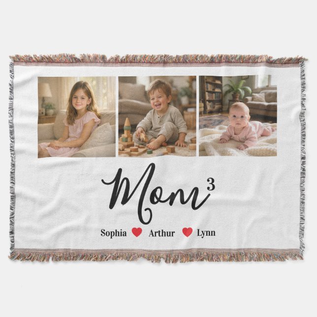 Modern Minimalistisk Mamma Anpassad Foto & Namn Mi Filt (Framsidan)
