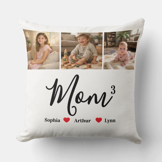 Modern Minimalistisk Mamma Anpassad Foto & Namn Mi Kudde (Framsida)