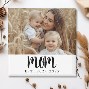 Modern Minimalistisk Mamma Etablerad Foto Gåva Mag Magnet