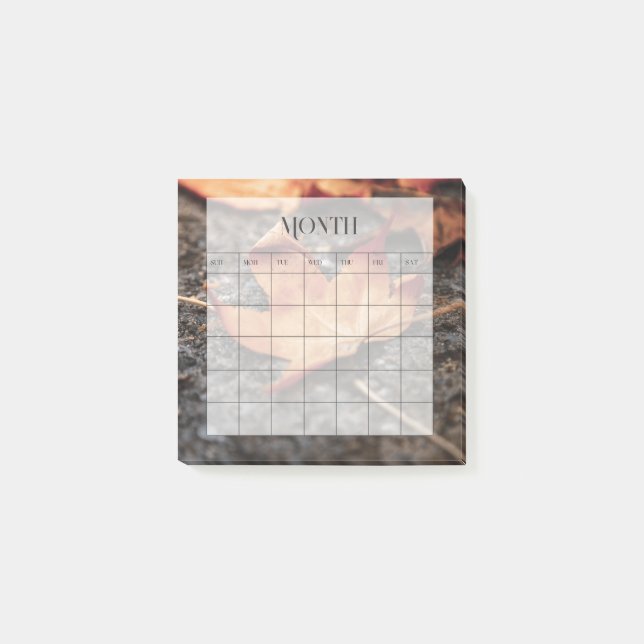 Modern minimalistisk månadsplaneringskalender post-it block (Framsida)