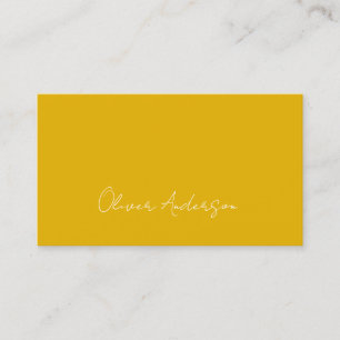 Modern minimalistisk manslig gult, vit logotyp visitkort