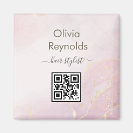 Modern minimalistisk Marble Struktur Rosa Guld Magnet