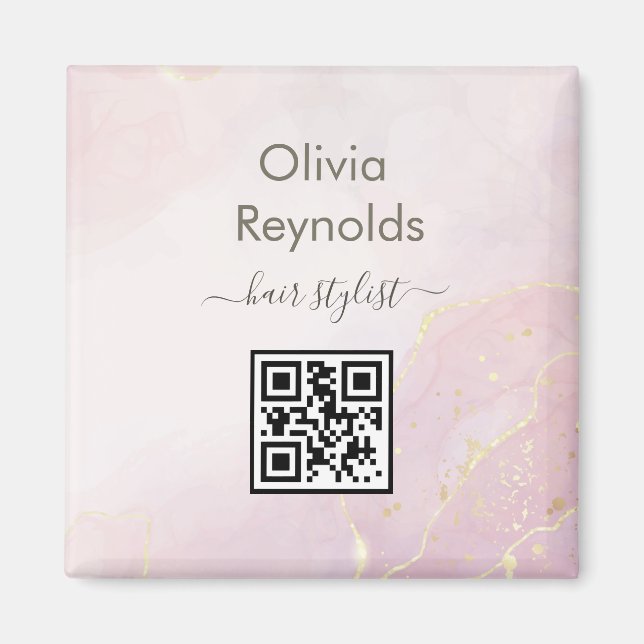 Modern minimalistisk Marble Struktur Rosa Guld Magnet (Framsidan)