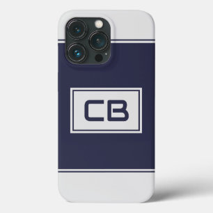 Modern minimalistisk marin blå monogram