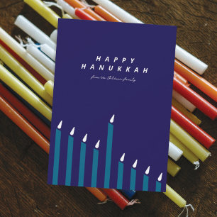 Modern minimalistisk marin och skalk av Hanukkah C Julkort
