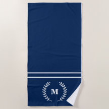 Modern minimalistisk marinblå marinblå monogrammad
