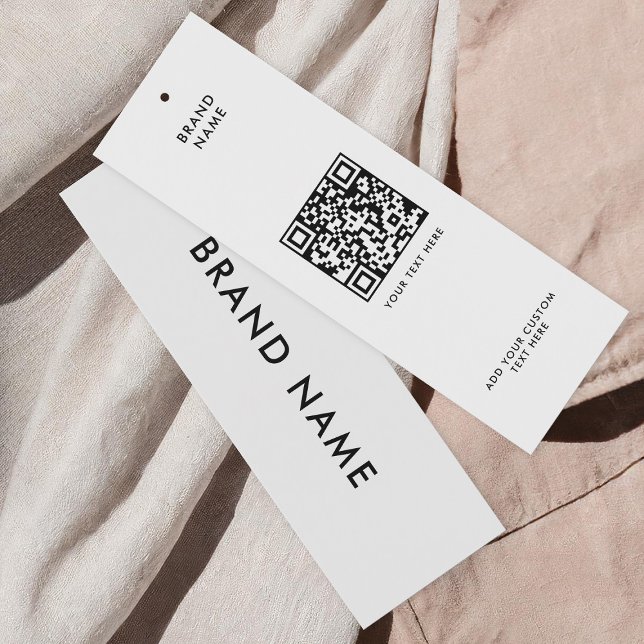 Modern minimalistisk Märkre för QR-kodklotetikett Litet Visitkort (Skapare uppladdad)