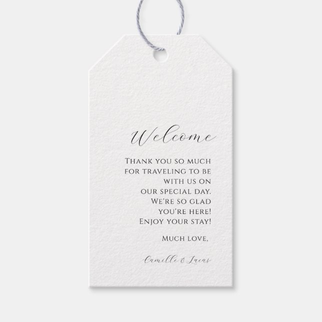 Modern minimalistisk Märkre om välkomstgåva från B Presentetikett (Framsidan)
