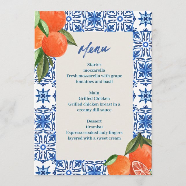 Modern minimalistisk meny (Framsida)