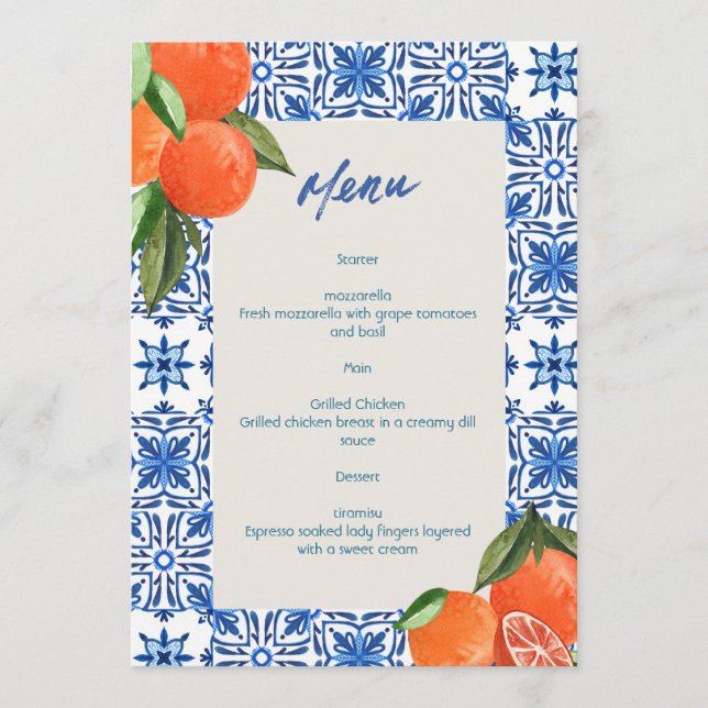 Modern minimalistisk meny (Framsida)