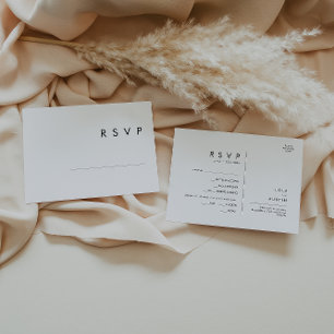 Modern Minimalistisk Menyval RSVP-kort Vykort