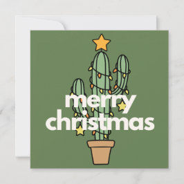 Modern minimalistisk merry Cactus julkort