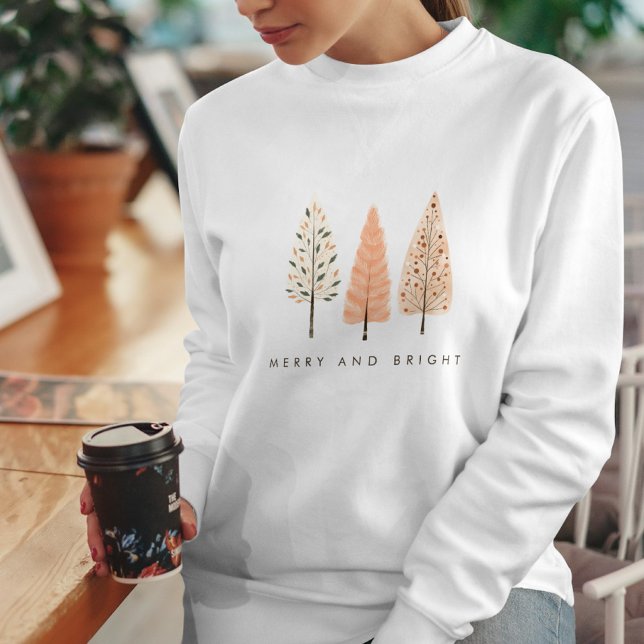 Modern, minimalistisk merry och Bright Julgran T Shirt (Skapare uppladdad)