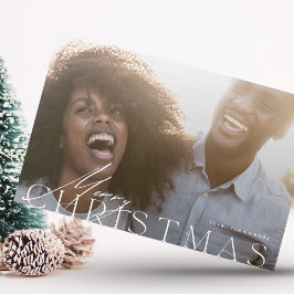 Modern minimalistisk Merry One Photo jul Julkort