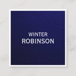 Modern minimalistisk midnattblåvit professionell fyrkantigt visitkort