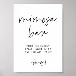 Modern Minimalistisk Mimosa pub-signal Poster