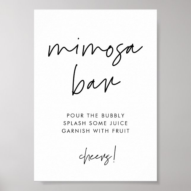Modern Minimalistisk Mimosa pub-signal Poster (Framsidan)
