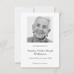 Modern minimalistisk minnesbönkort OSA kort