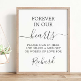 Modern minimalistisk minnesminnesförlust Bord Poster