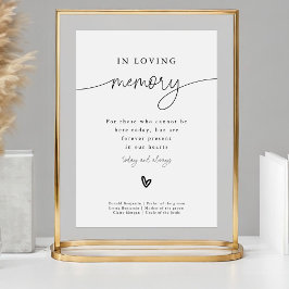 Modern minimalistisk minnessignering i Bröllop Poster