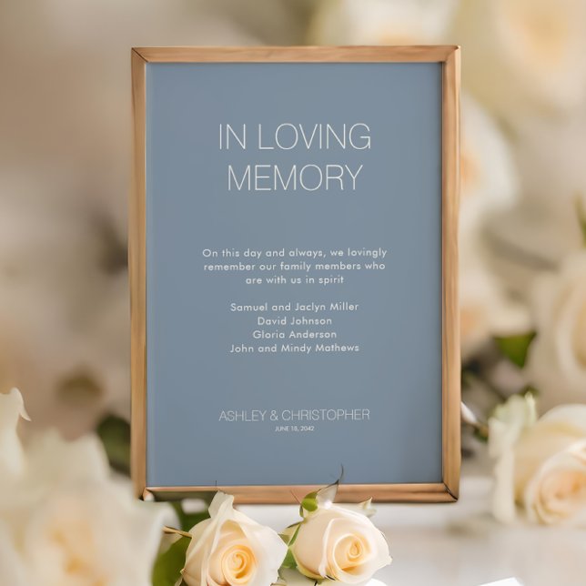 Modern minimalistisk minnesstund Bröllop Poster (Skapare uppladdad)