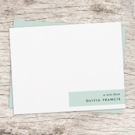 Modern Minimalistisk Mint-Grönt Pastel Anteckningskort