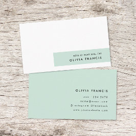 Modern Minimalistisk Mint-Grönt Pastel Visitkort