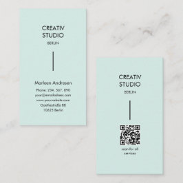 Modern Minimalistisk Mint Svart QR-kod Visitkort