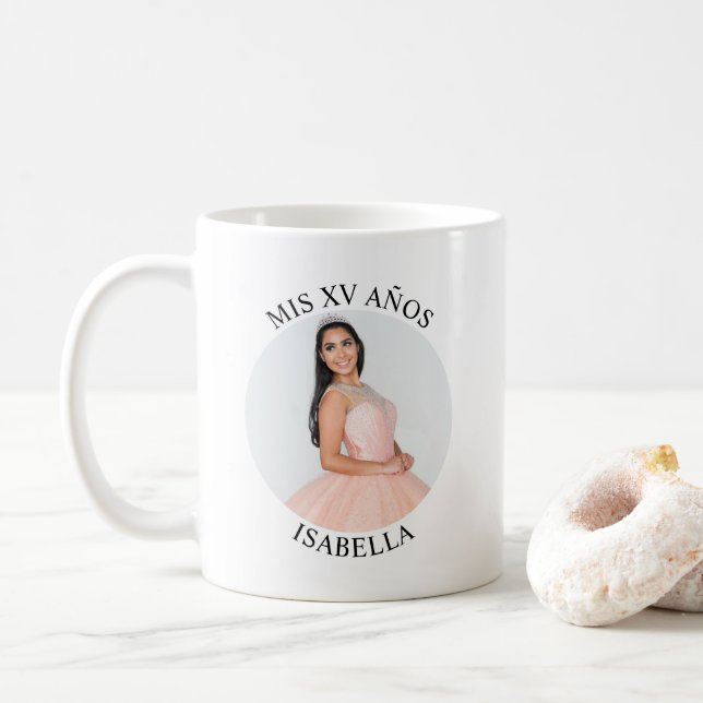 Modern Minimalistisk Mis XV Års Födelsedags Cirkul Kaffemugg (Med munk)