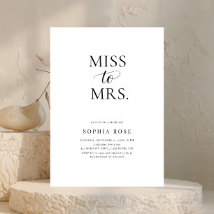 Modern minimalistisk miss till Mrs Möhippa Inbjudningar