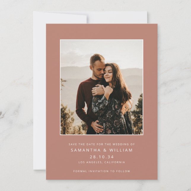 Modern minimalistisk mix & match fotostil spara datumet (Framsida)