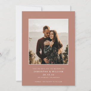 Modern minimalistisk mix & match fotostil spara datumet