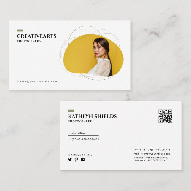 modern minimalistisk modefotografering visitkort (Fram/baksida)