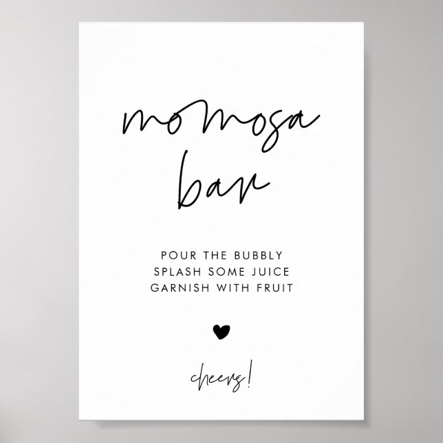 Modern Minimalistisk Momosa pub-signal Poster (Framsidan)