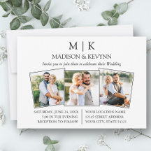 Modern minimalistisk monogram 3 foto Bröllop