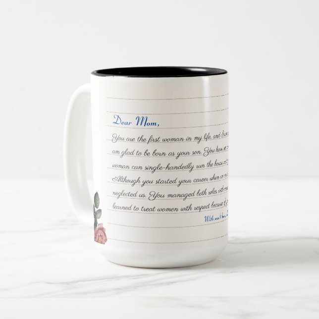 Modern minimalistisk monogram-Anpassningsbar - fot Två-Tonad Mugg (Framsida vänster)