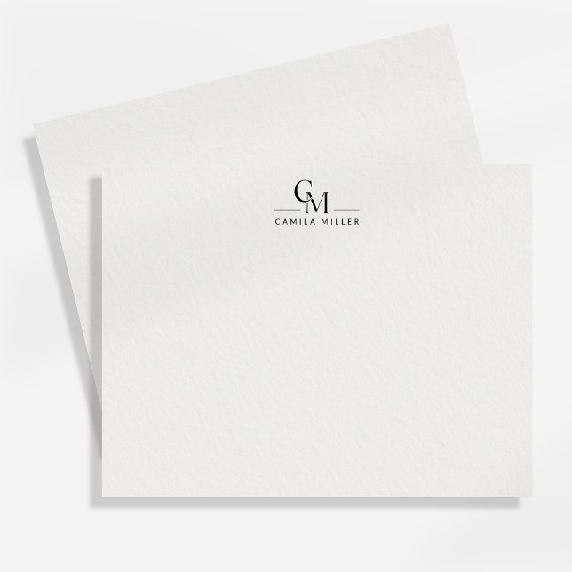 Modern minimalistisk monogram brevpapper antecknin inbjudningar (Skapare uppladdad)