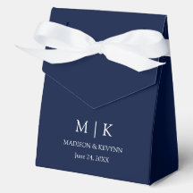 Modern minimalistisk monogram Bröllop Blue